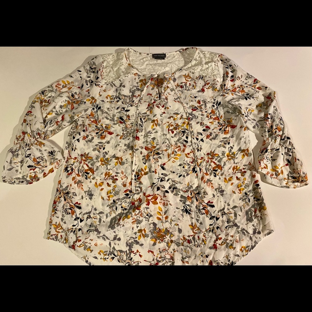 Van Heusen White Floral Blouse